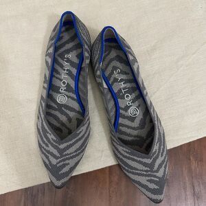 ROTHY'S The Point Gray Zebra Ballet Flats RETIRED